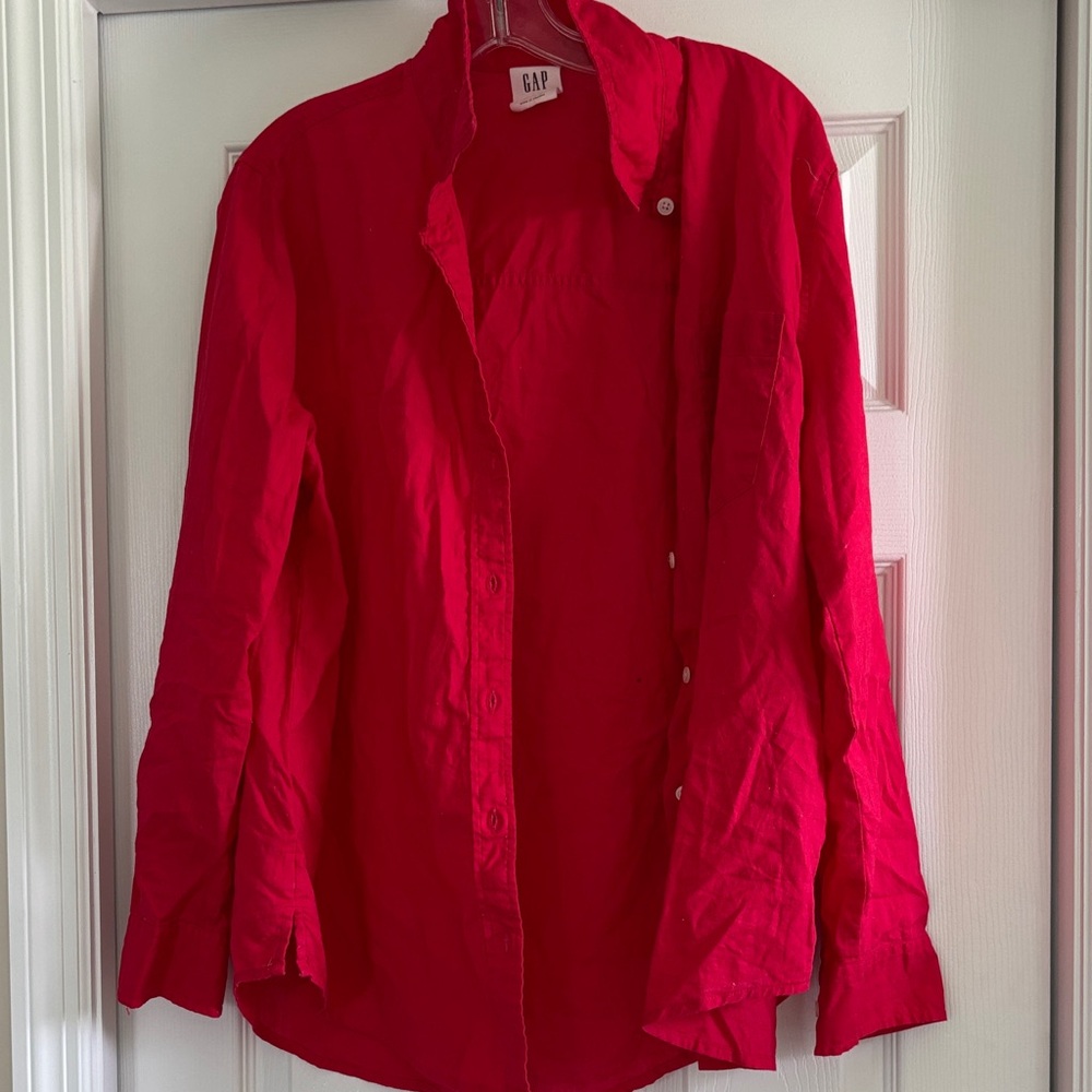 GAP Red Button-Up Shirt